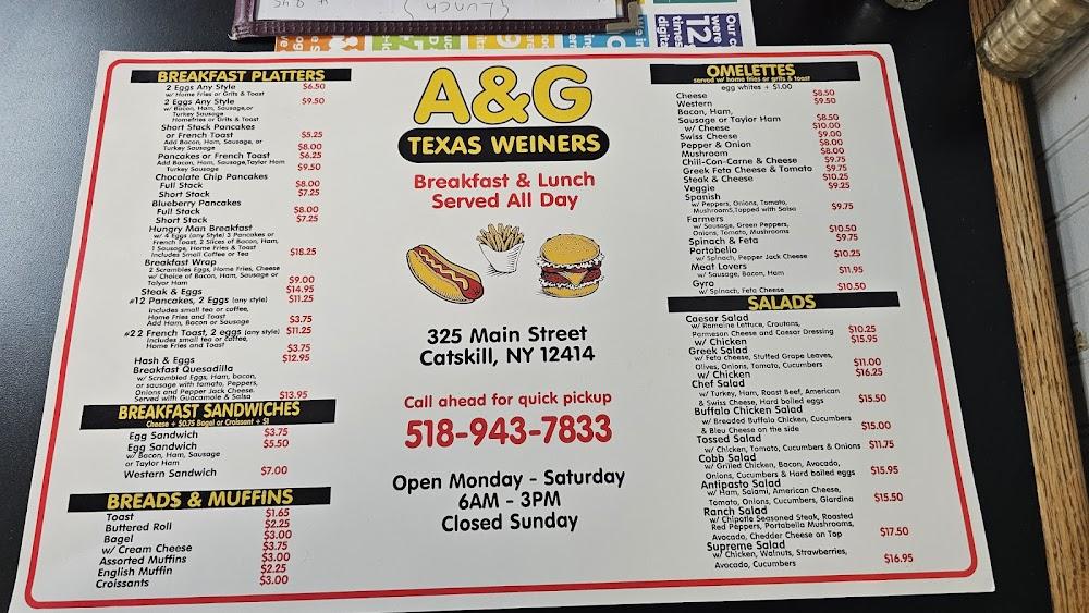 A&G Texas Weiners Menu image 2